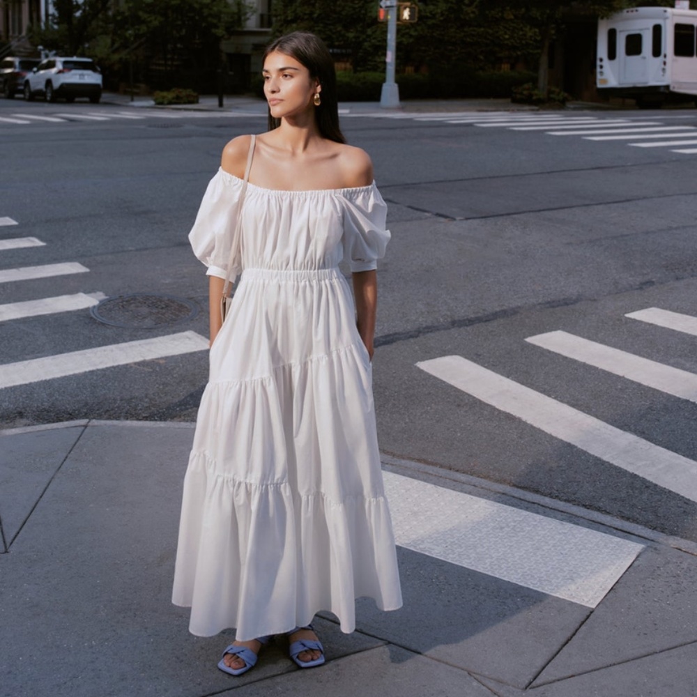 NEW Marcella NYC Off Shoulder Bleecker Dress — White, XS
